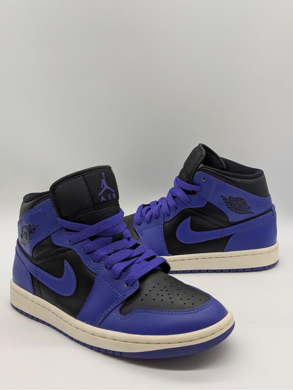 Nike Air Jordan 1 Mid Purple Concord Black Shoes BQ6472-051 Women's Size 6.5